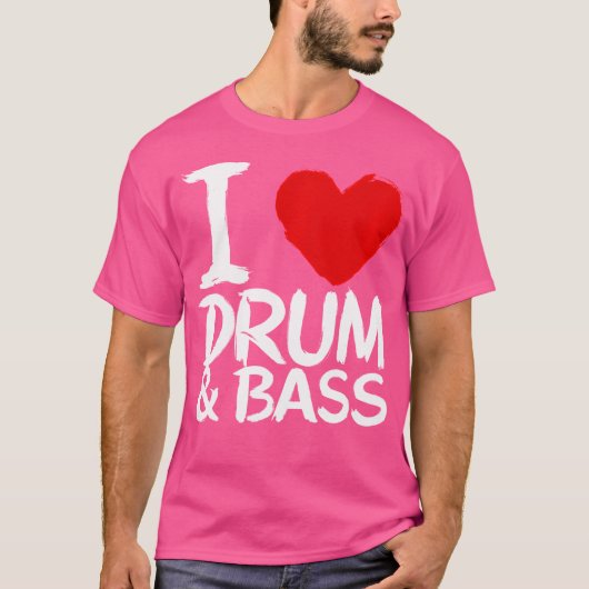 Ik hou van drum en tas t-shirt (Voorkant)