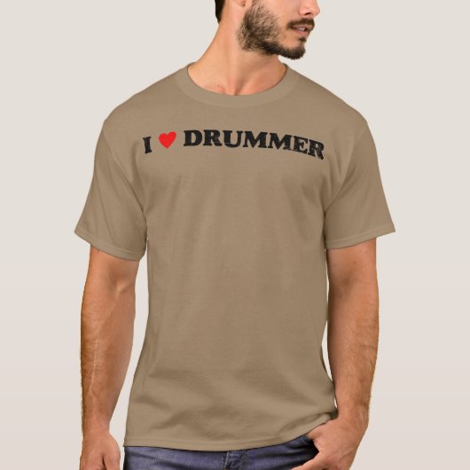 Ik hou van drummer meisje t-shirt (Voorkant)