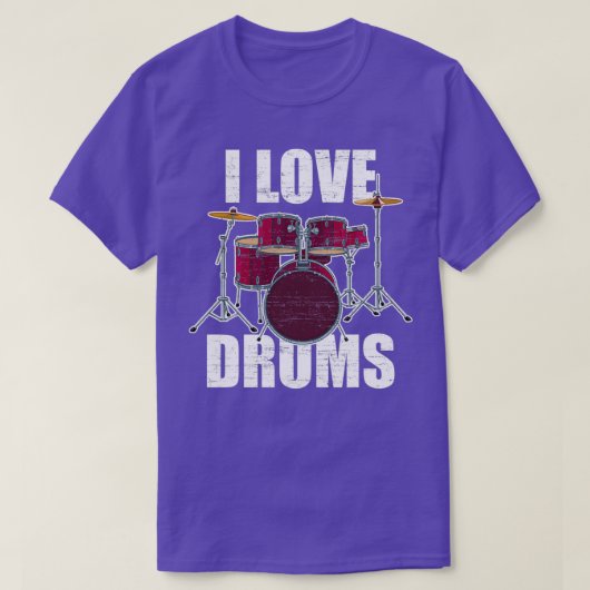 Ik hou van drums (2) t-shirt (Design voorkant)