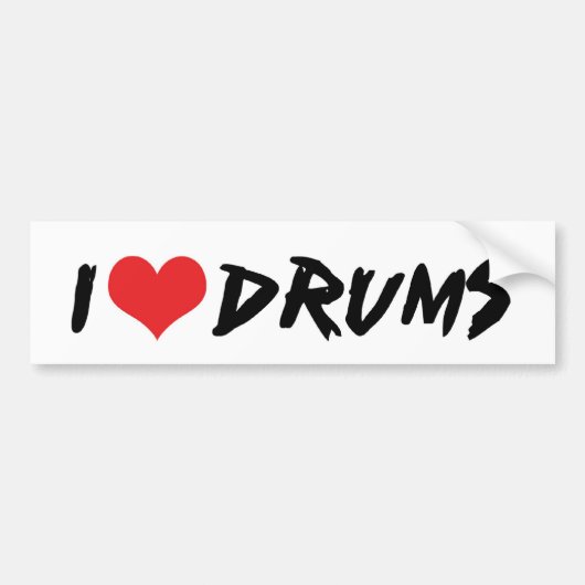 Ik hou van drums bumpersticker (Voorkant)