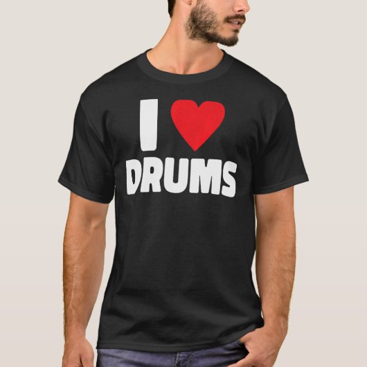 Ik hou van drums drummer 1 t-shirt (Voorkant)