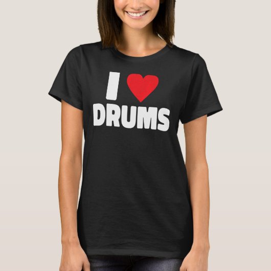 Ik hou van drums drummer 1 t-shirt (Voorkant)