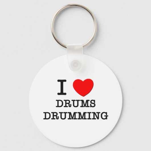 Ik hou van Drums Drumming Sleutelhanger (Voorkant)