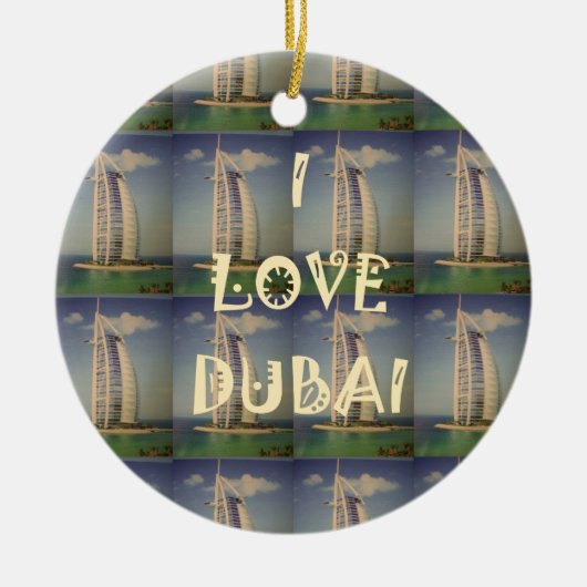 Ik hou van Dubai Keramisch Ornament (Voorkant)