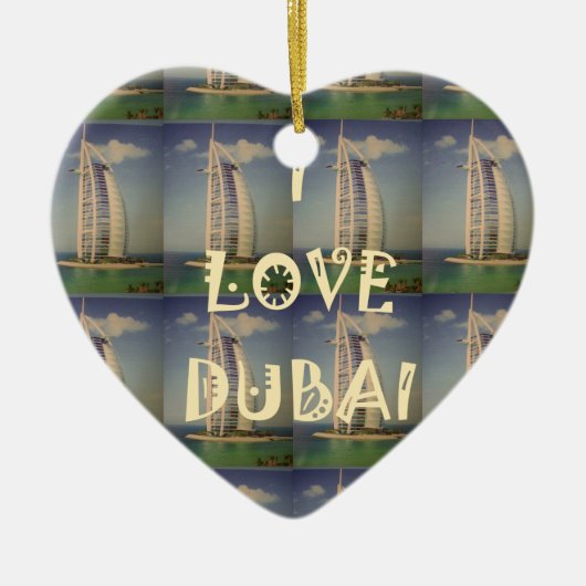 Ik hou van Dubai Keramisch Ornament (Voorkant)