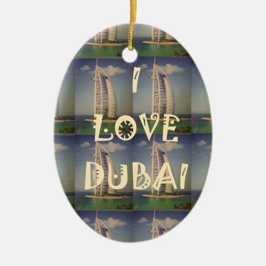 Ik hou van Dubai Keramisch Ornament (Voorkant)