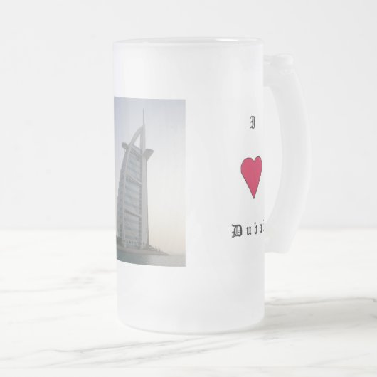 Ik hou van Dubai Matglas Bierpul (Voorkant rechts)
