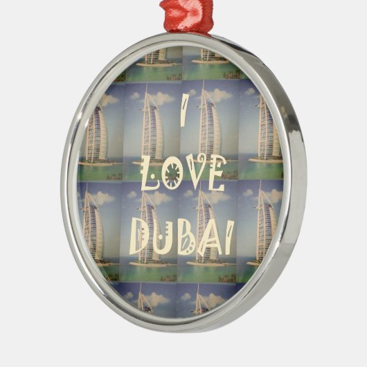 Ik hou van Dubai Metalen Ornament (Links)