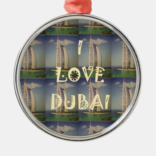 Ik hou van Dubai Metalen Ornament (Voorkant)