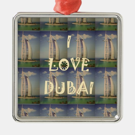 Ik hou van Dubai Metalen Ornament (Voorkant)
