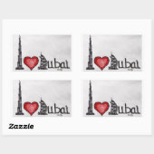 Ik hou van Dubai Rechthoekige Sticker (Vel)