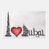 Ik hou van Dubai Rechthoekige Sticker (Voorkant)
