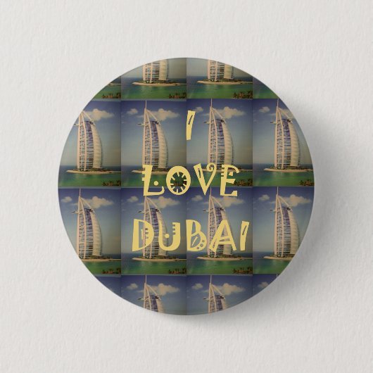 Ik hou van Dubai Ronde Button 5,7 Cm (Voorkant)