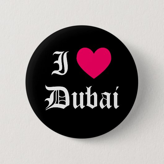 Ik hou van Dubai Ronde Button 5,7 Cm (Voorkant)