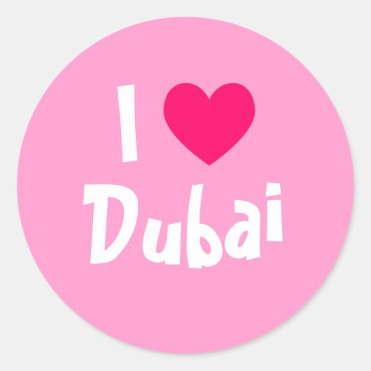 Ik hou van Dubai Ronde Sticker (Voorkant)