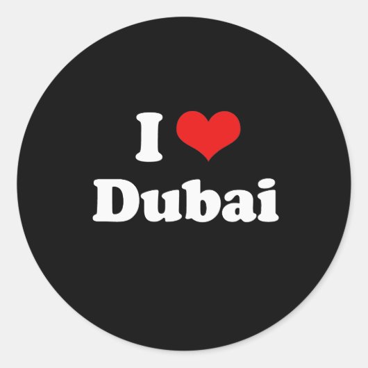 Ik hou van Dubai Tshirt Ronde Sticker (Voorkant)