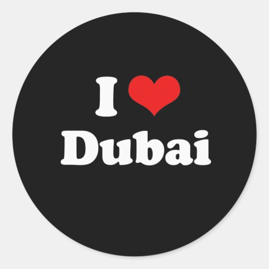 Ik hou van Dubai Tshirt Ronde Sticker (Voorkant)