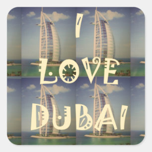 Ik hou van Dubai Vierkante Sticker