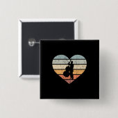 Ik hou van dubbel-bassendrukhart vierkante button 5,1 cm (Voorkant /achterkant)
