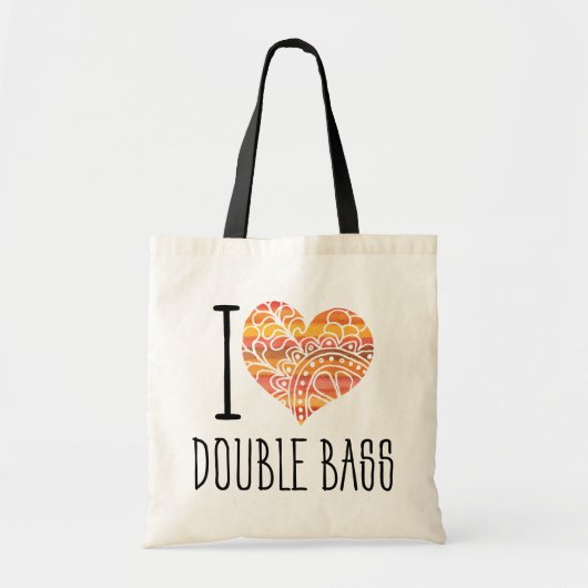 Ik hou van dubbelbal Oranje Mandala Heart Tote Bag (Voorkant)