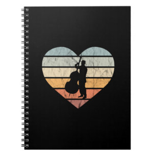 Ik Hou Van Dubbelbas Retro Hart Notitieboek