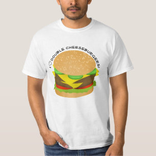 Ik hou van dubbele cheeseburgers t-shirt