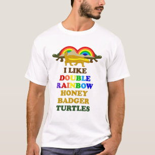 Ik hou van Dubbele regenbooghoningschildpadden T-shirt