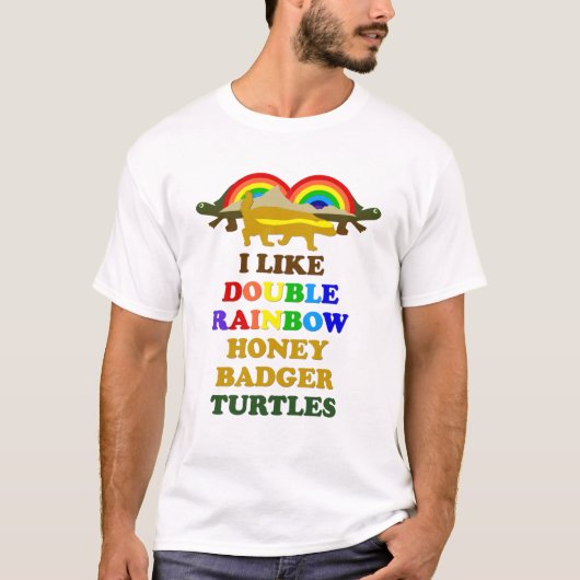 Ik hou van Dubbele regenbooghoningschildpadden T-shirt (Voorkant)