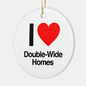 Ik hou van dubbelwijdige huizen keramisch ornament (Links)