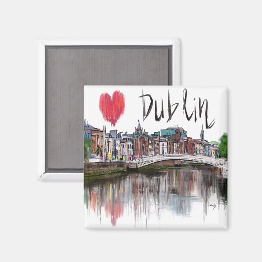 Ik hou van Dublin Magneet (Voorkant / Achterkant)
