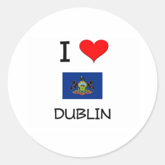 Ik hou van Dublin Pennsylvania Ronde Sticker (Voorkant)