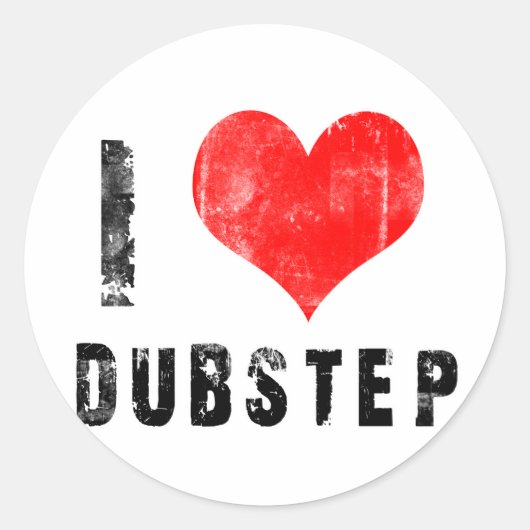 Ik hou van Dubstep Ronde Sticker (Voorkant)