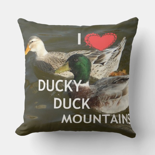 Ik hou van Duck Duck Mountain Pillows Kussen (Voorkant)