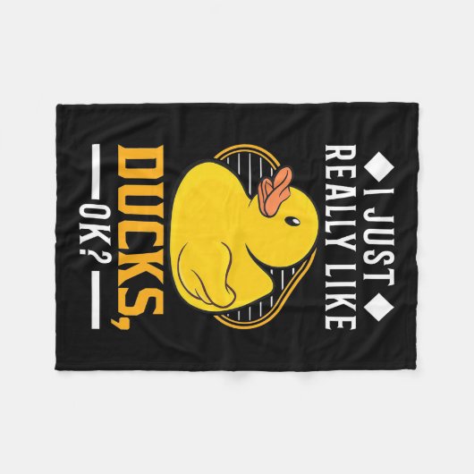 Ik hou van Ducks Fleece Deken (Voorkant (Horizontaal))