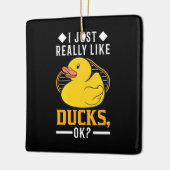 Ik hou van Ducks Keramisch Ornament (Links)