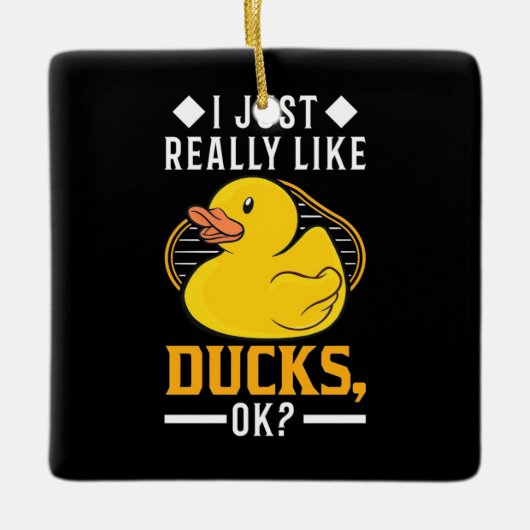 Ik hou van Ducks Keramisch Ornament (Voorkant)