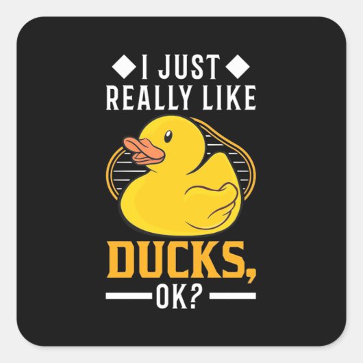 Ik hou van Ducks Vierkante Sticker (Voorkant)