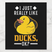 Ik hou van Ducks Wijn Etiket (Enkel label)