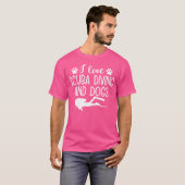 Ik hou van duiken en honden die grappig duiken t-shirt (Voorkant volledig)