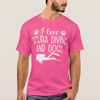 Ik hou van duiken en honden die grappig duiken t-shirt