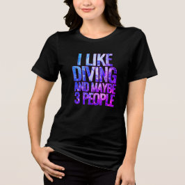 ik hou van duiken en misschien 3 mensen Tri-Blend shirt