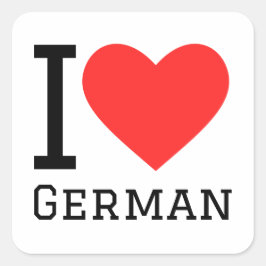 Ik hou van Duits Vierkante Sticker