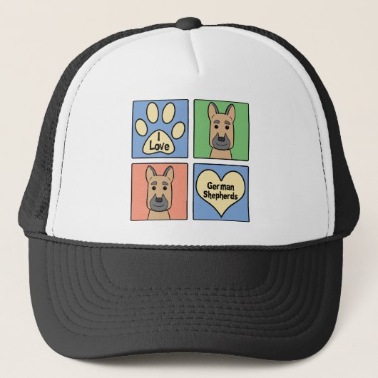 Ik hou van Duitse herders Trucker Pet (Voorkant)