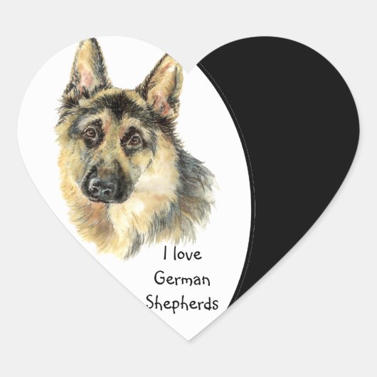 Ik hou van Duitse herdershond, huisdier met hart Sticker (Voorkant)