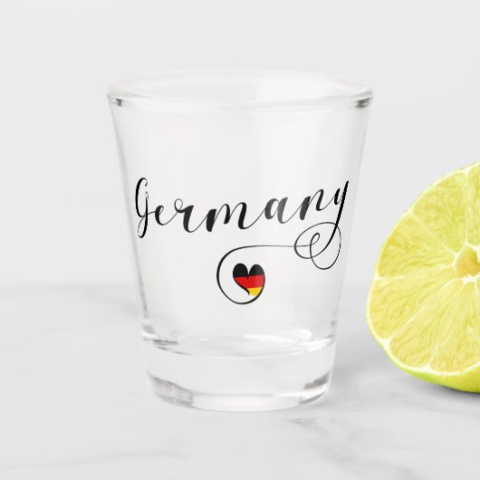 Ik hou van Duitsland, Duits hart in de vlag Shot Glas (Voorkant)