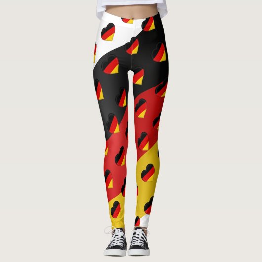 Ik hou van Duitsland, Duits vlag, hartspatroon Leggings (Voorkant)