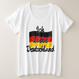Ik hou van Duitsland Grote Maat T-shirt