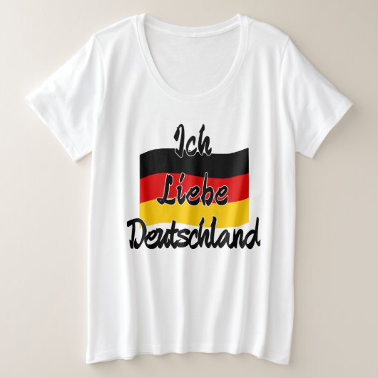 Ik hou van Duitsland Grote Maat T-shirt (Design voorkant)