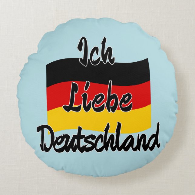 Ik hou van Duitsland Rond Kussen (Voorkant)