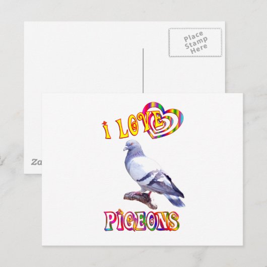 Ik hou van duiven briefkaart (Voorkant / Achterkant)